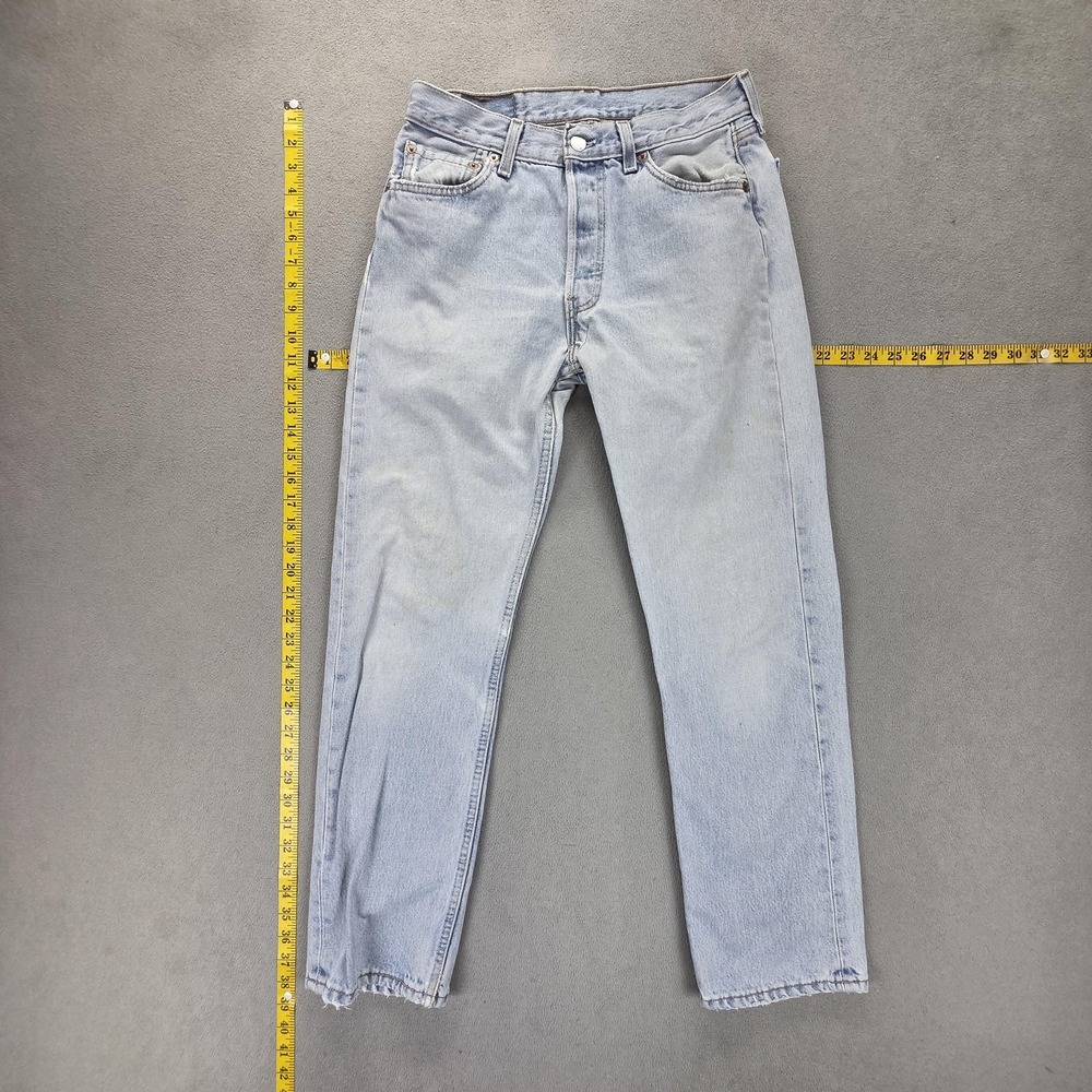 Vintage Levis 501 Jeans Mens 30x30 Light Wash Student Made USA Button Fly